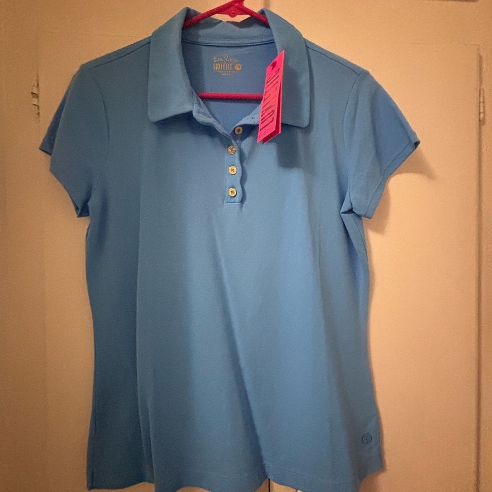 Lilly Pulitzer UPF50+ Luxletic Frida scallop polo top
